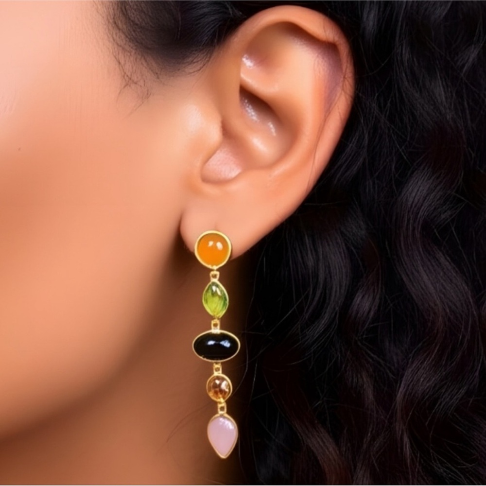 Elegant Multi-Color Drop Earrings